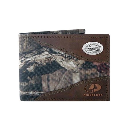 Zep-Pro Zep-Pro UFL-IWNT1-MOS Florida Gators Concho Emblem Mossy Oak Nylon And Leather Bi-Fold Passcase Wallet UFL-IWNT1-MOS